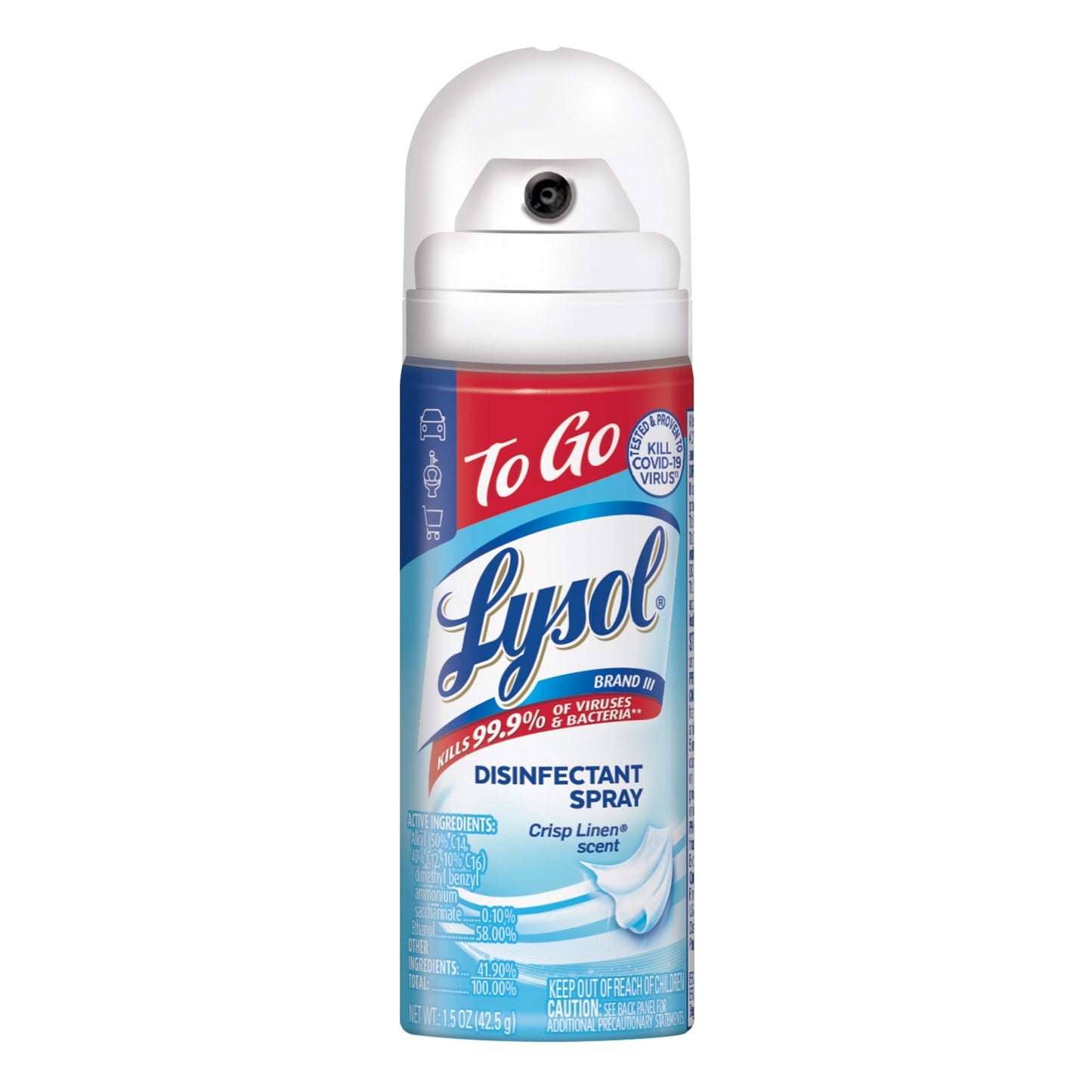 Lysol Travel Size To Go Disinfectant Spray - Crisp Linen