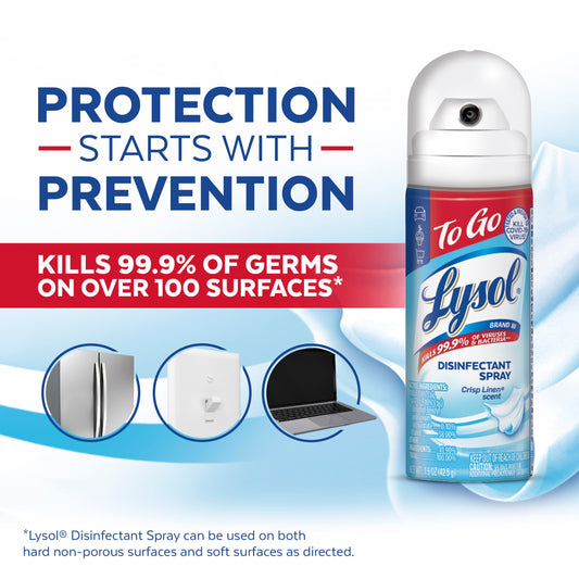 Lysol Travel Size To Go Disinfectant Spray - Crisp Linen