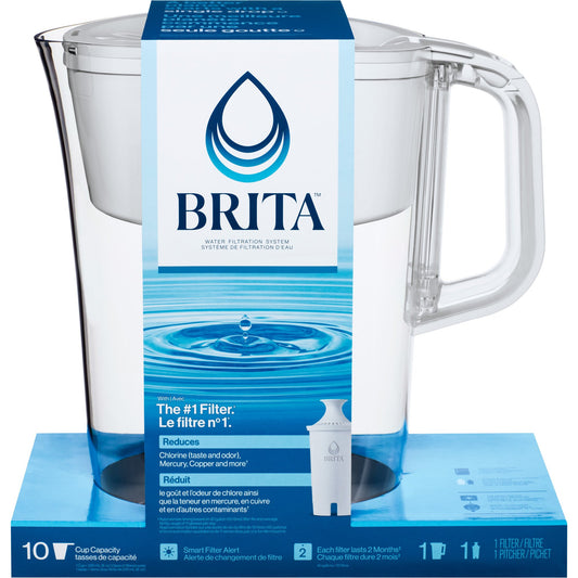 Brita Tahoe Large Water Filter Water Pitcher, 10-Cup