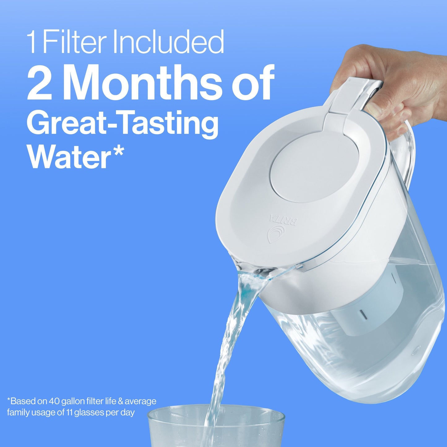 Brita Tahoe Large Water Filter Water Pitcher, 10-Cup