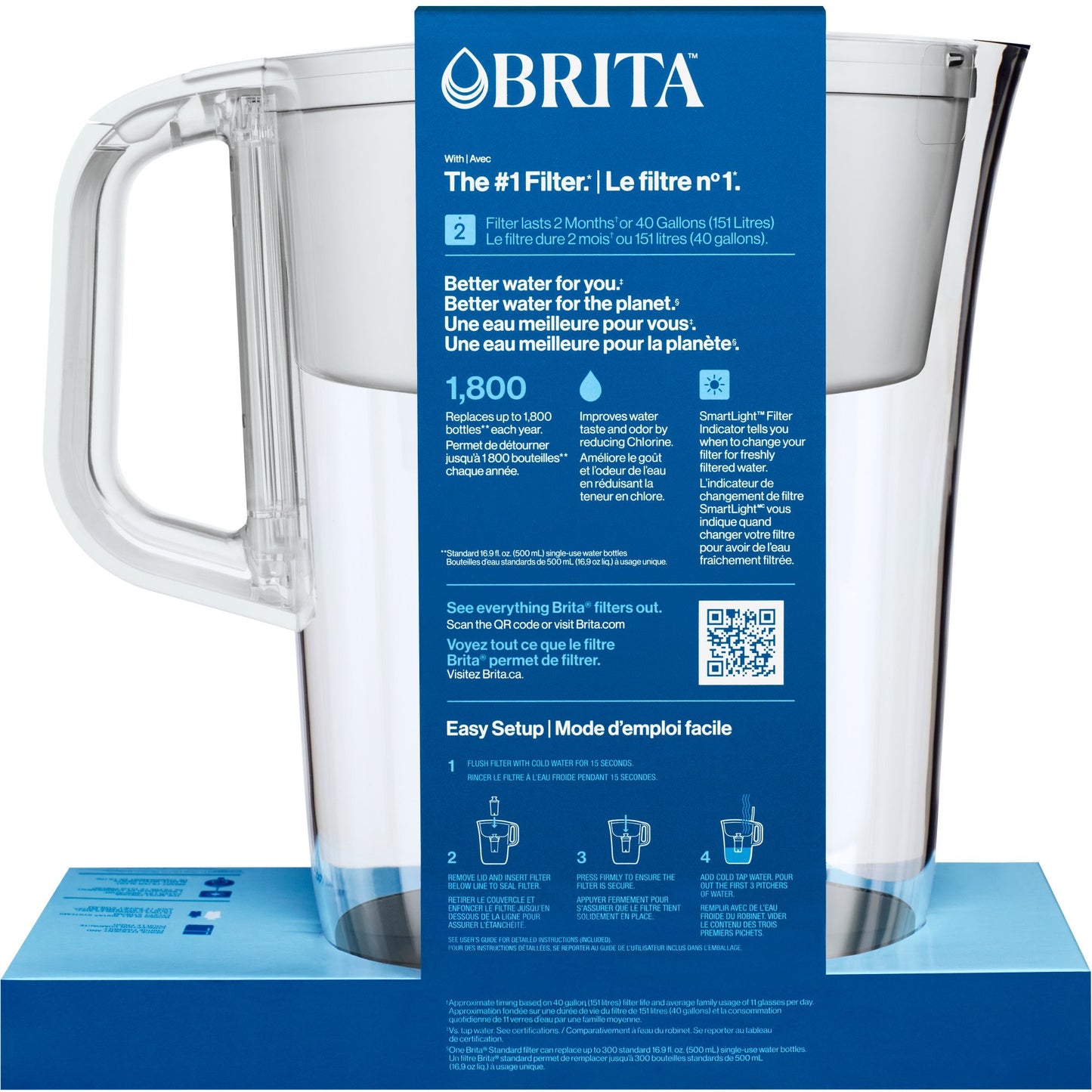 Brita Tahoe Large Water Filter Water Pitcher, 10-Cup