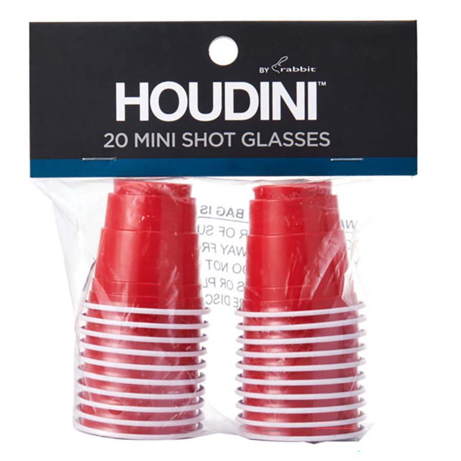 Houdini by Rabbit Disposable Mini Shot Glasses - Red, 20 Pk