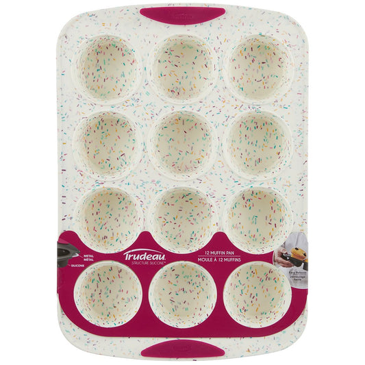 Trudeau 12 Cavity Silicone Muffin Pan - Confetti