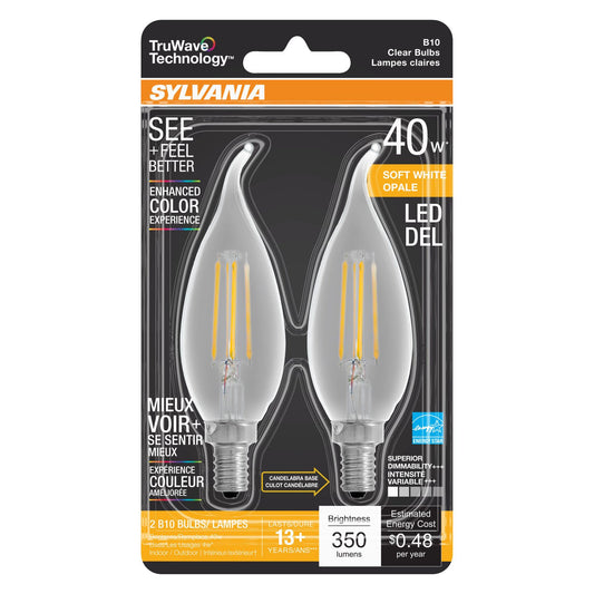 Sylvania TruWave B10 40-Watt Clear LED Light Bulbs - Soft White