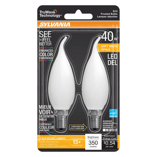 Sylvania TruWave B10 40-Watt Frosted LED Light Bulbs - Soft White