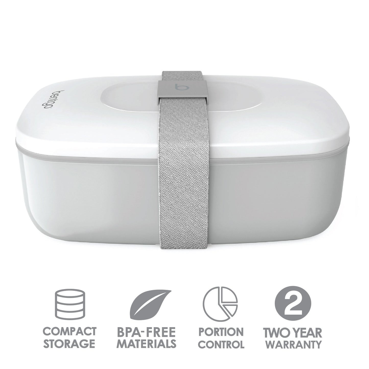 Bentgo Classic AlI-In-One Stackable Lunch Box- Gray