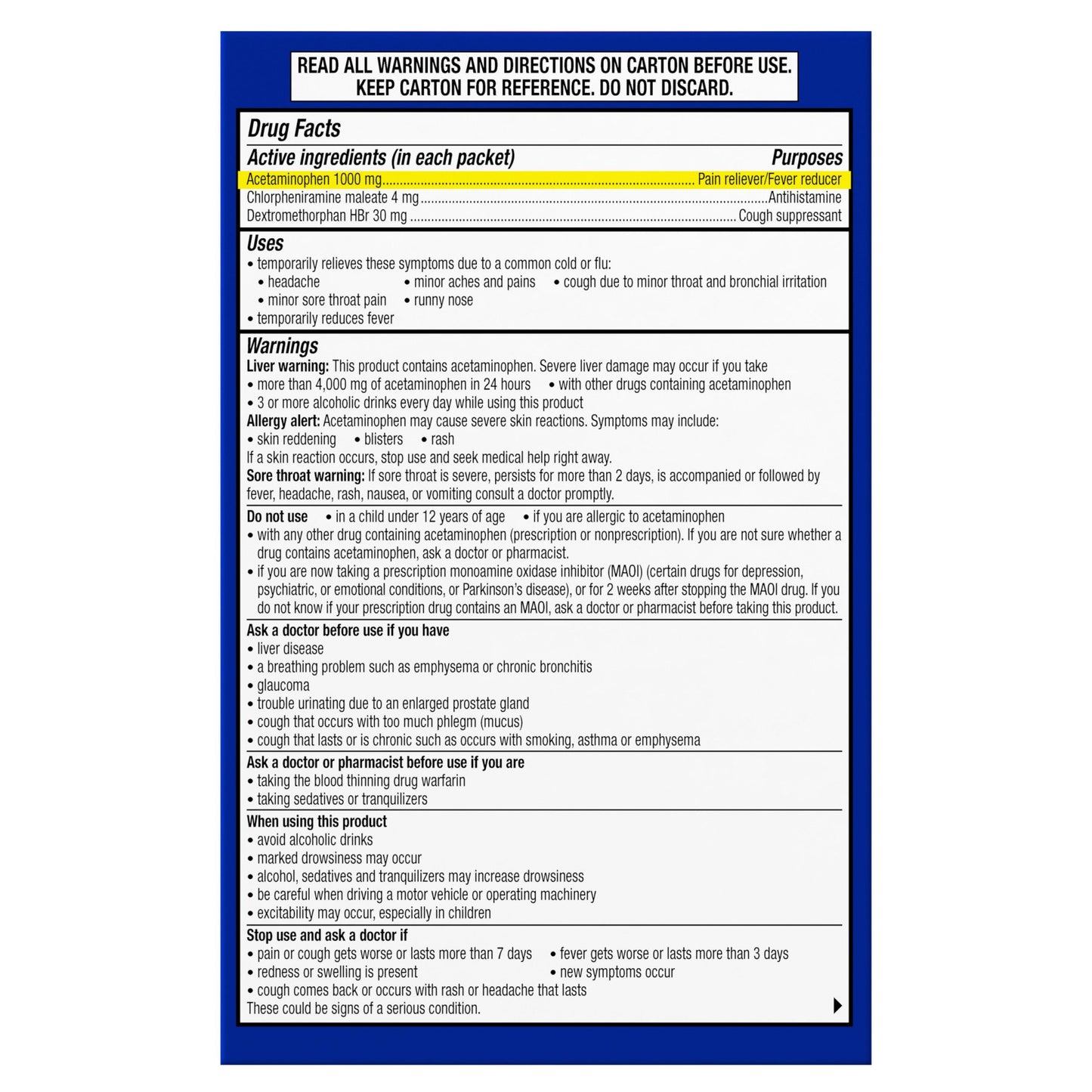 Theraflu Max Strength Nighttime Flu Medicine for Flu Symptom Relief with Acetaminophen, Dextromethorphan HBr, and Chlorpheniramine Maleate, Honey Lemon Flavored