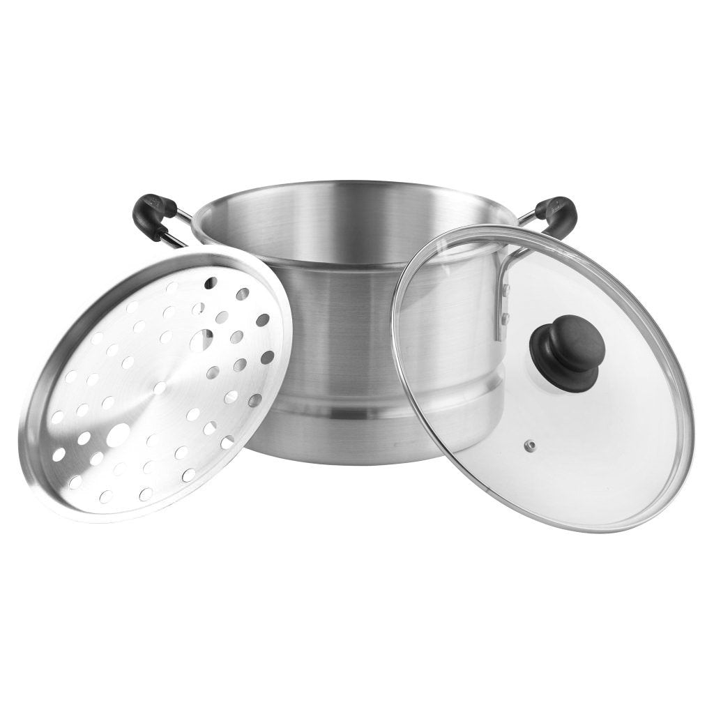 IMUSA Aluminum Steamer with Glass Lid
