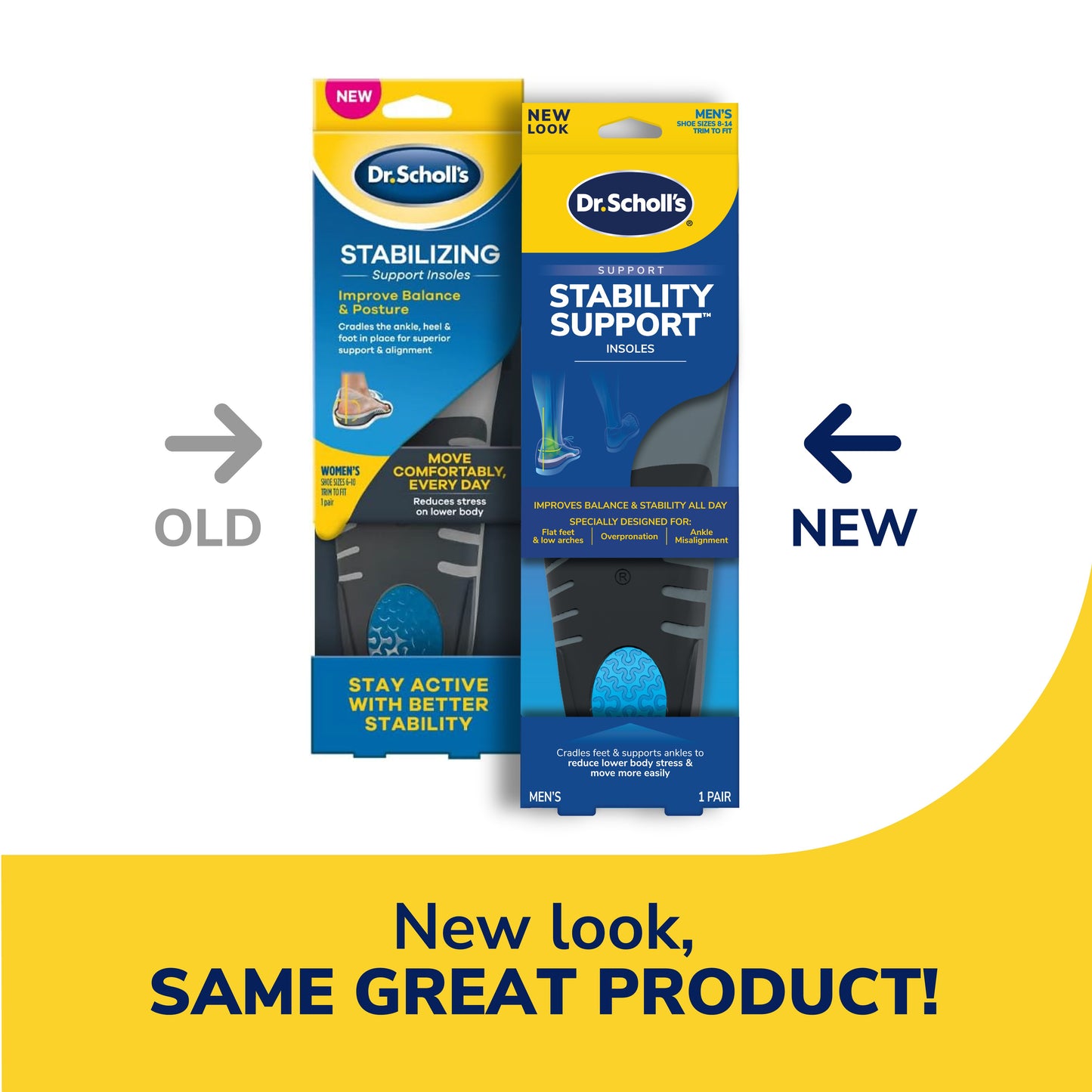 Dr. Scholl's Stability Support Insoles Men's Size 8-14