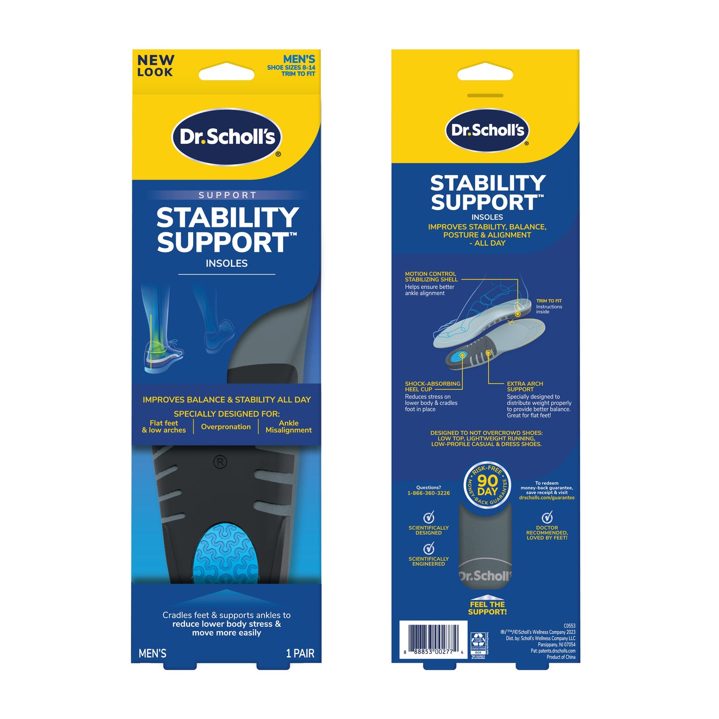 Dr. Scholl's Stability Support Insoles Men's Size 8-14