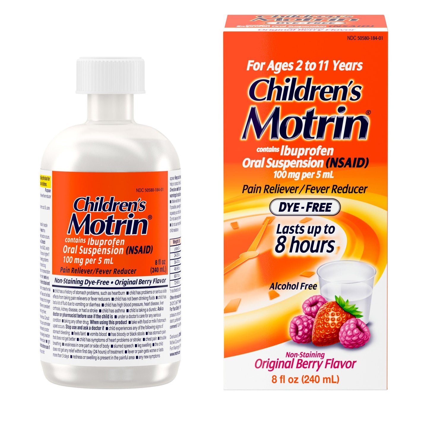 Children's Motrin Oral Suspension Dye-Free Berry Liquid