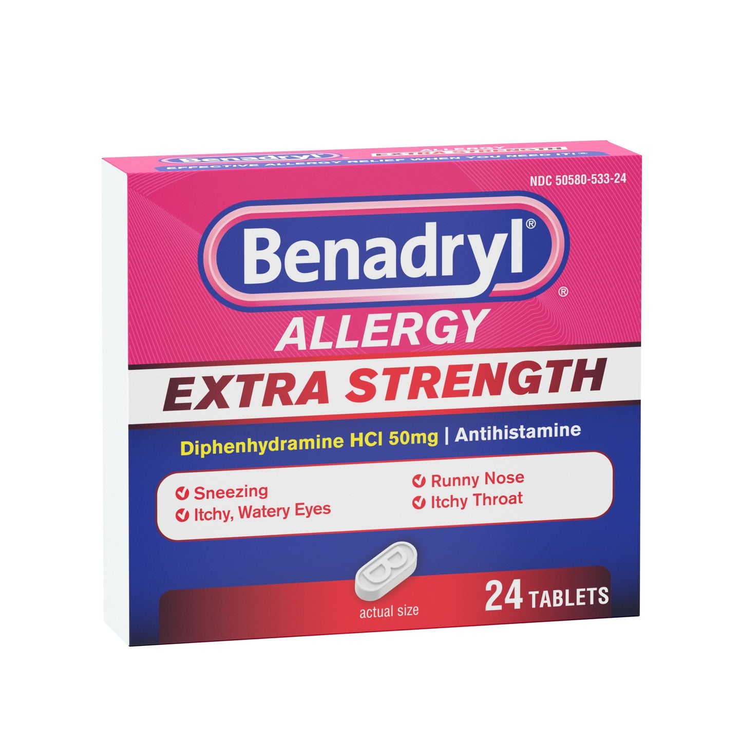 Benadryl Extra Strength Antihistamine Allergy Tablets