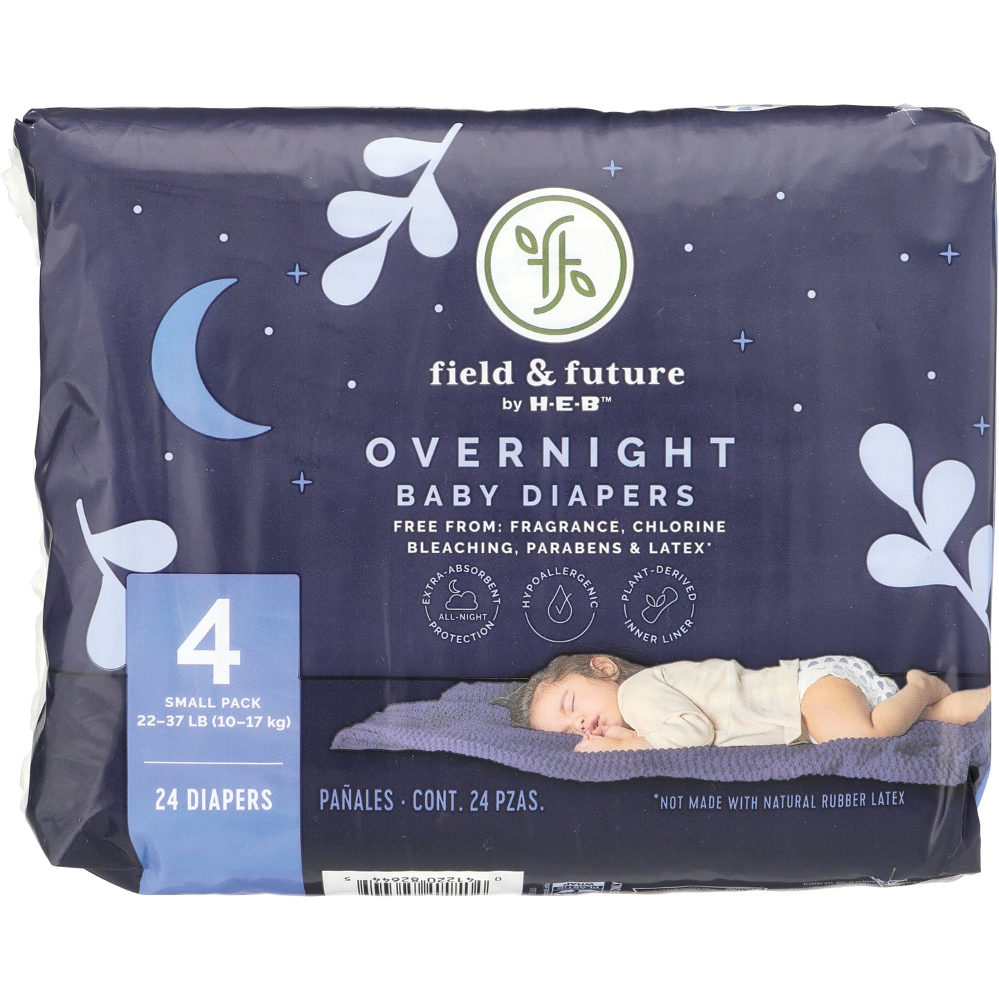Field & Future by H-E-B Small Pack Baby Overnight Diapers - Size 4