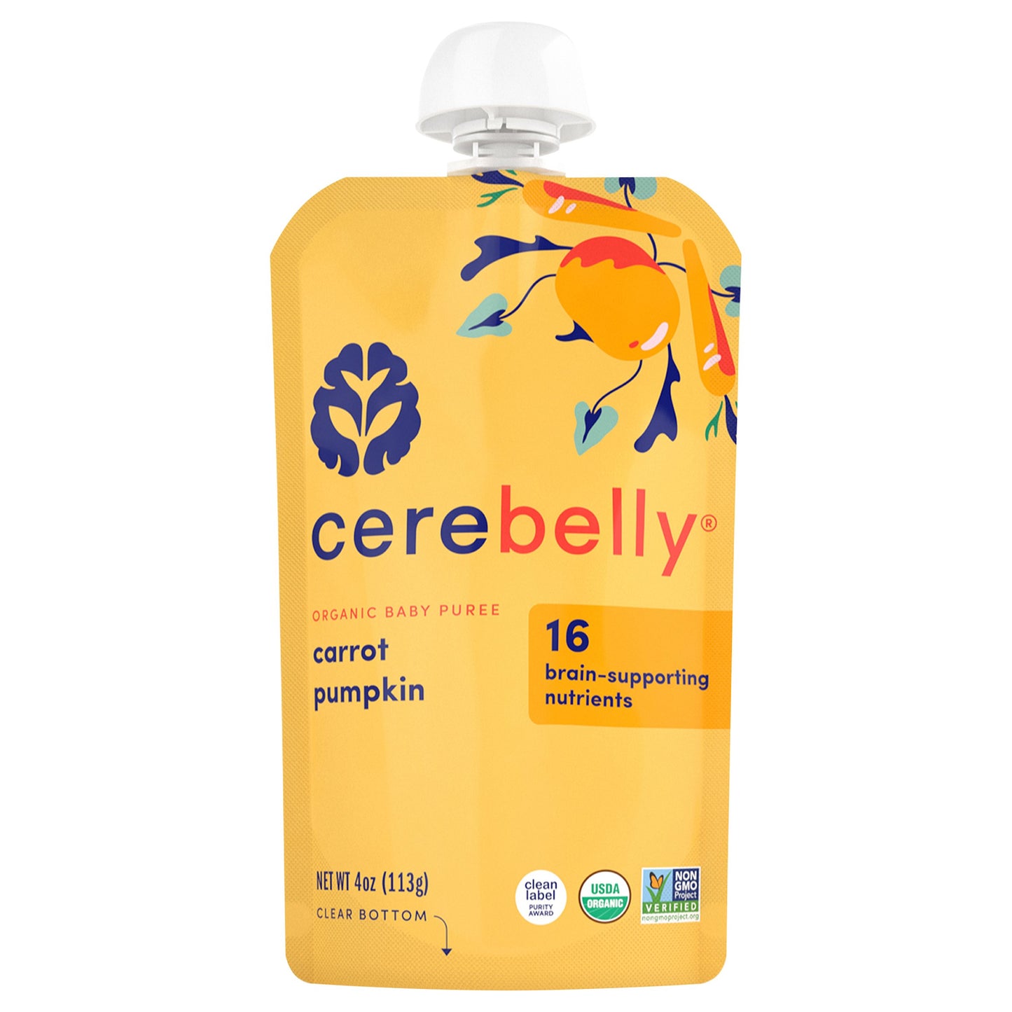 Cerebelly Organic Baby Puree Pouch - Carrot Pumpkin