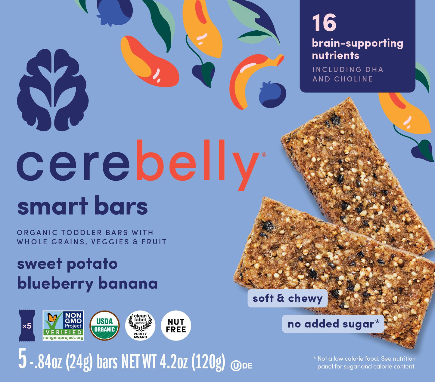Cerebelly Organic Smart Bars - Sweet Potato Blueberry & Banana