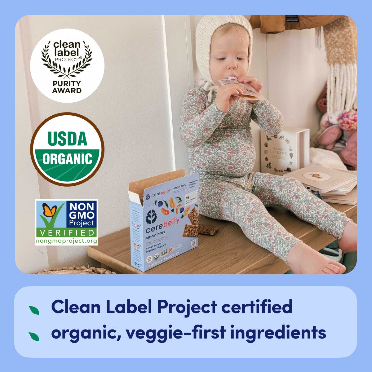 Cerebelly Organic Smart Bars - Sweet Potato Blueberry & Banana