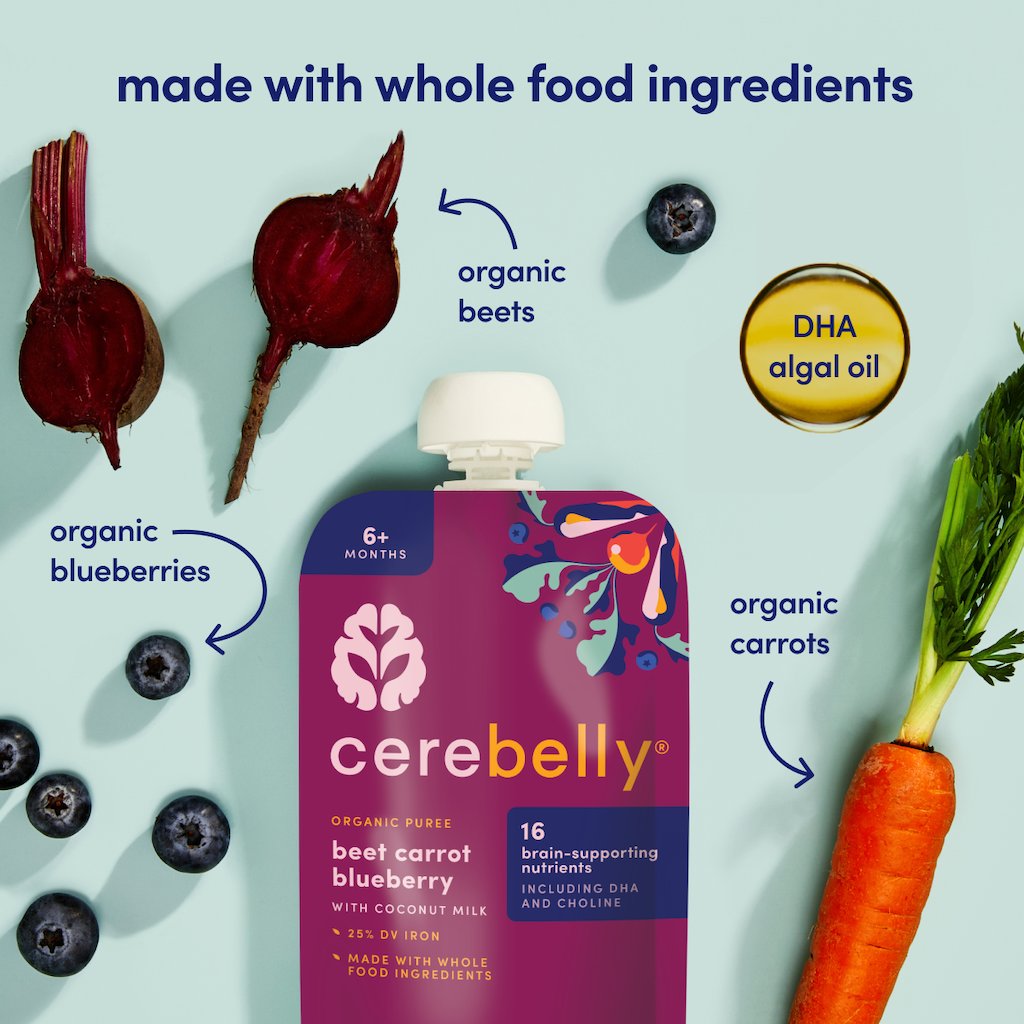 Cerebelly Organic Baby Puree Pouch - Beet Carrot Blueberry with Coconut Milk