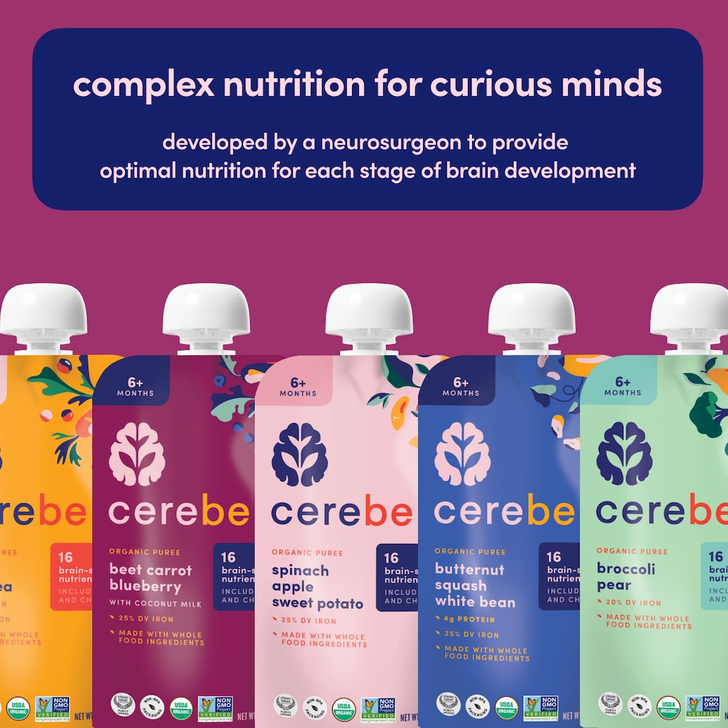 Cerebelly Organic Baby Puree Pouch - Beet Carrot Blueberry with Coconut Milk