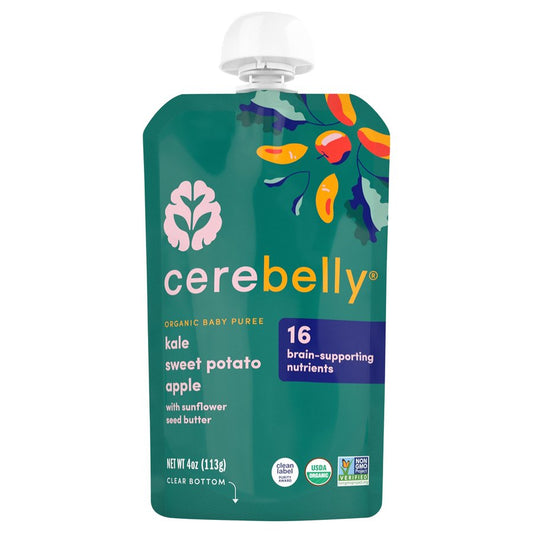 Cerebelly Organic Baby Puree Pouch - Kale Sweet Potato & Apple