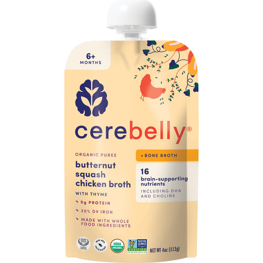 Cerebelly Organic Baby Puree Pouch - Butternut Squash & Chicken Broth with Thyme