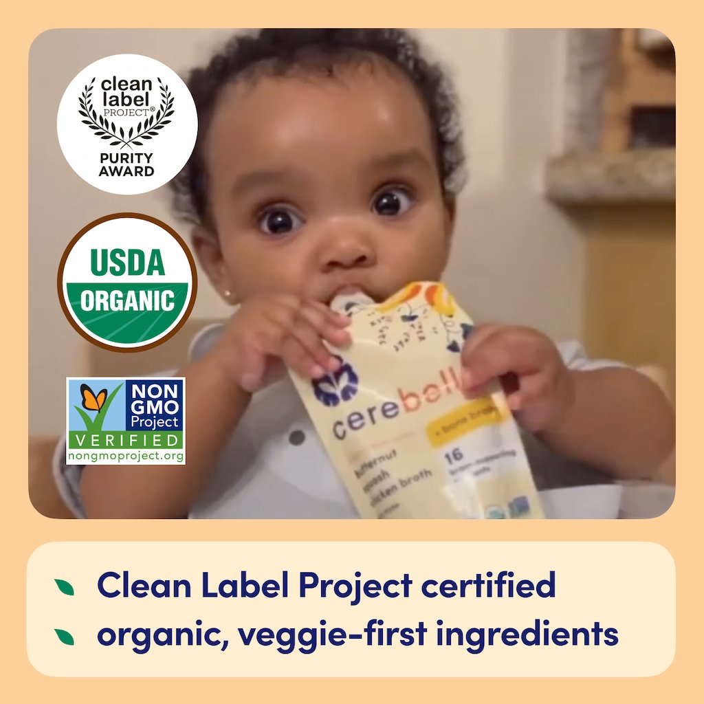 Cerebelly Organic Baby Puree Pouch - Butternut Squash & Chicken Broth with Thyme