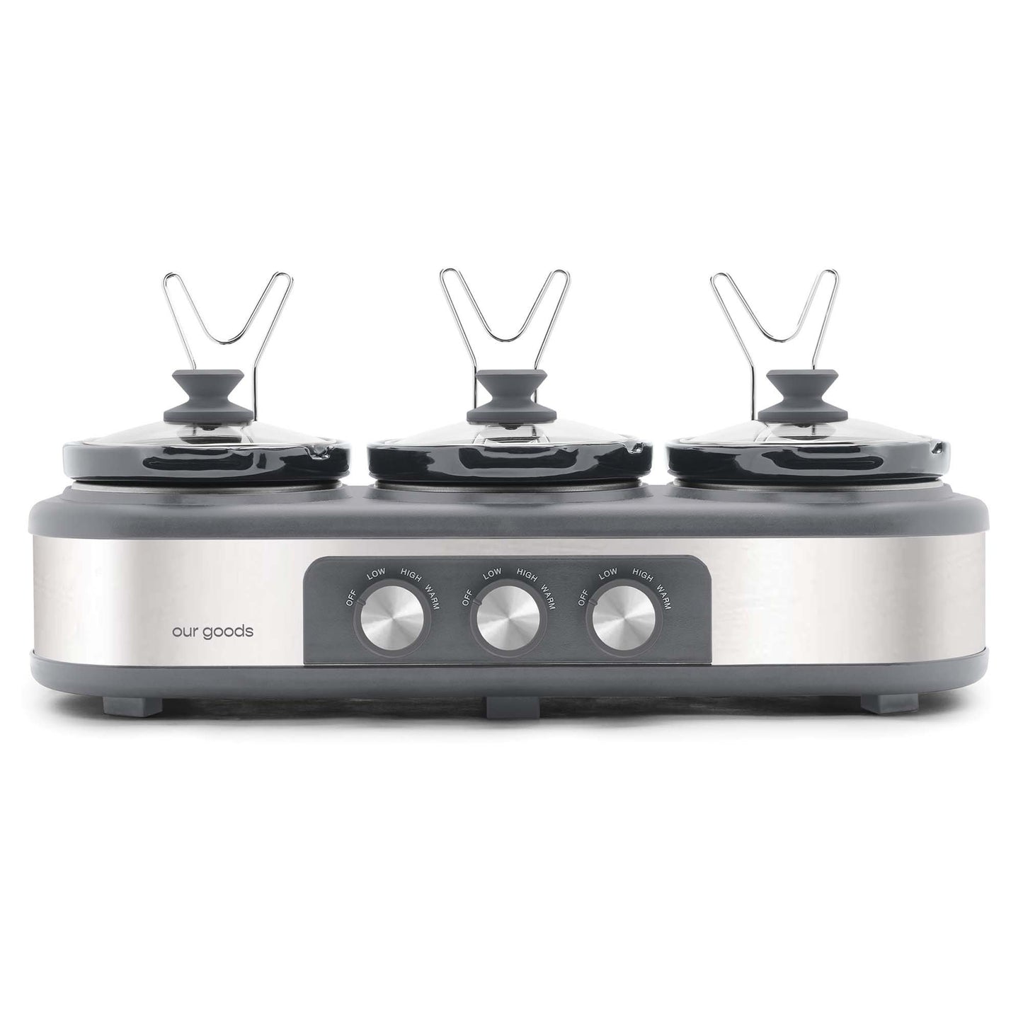our goods Triple Slow Cooker - Stainless Steel