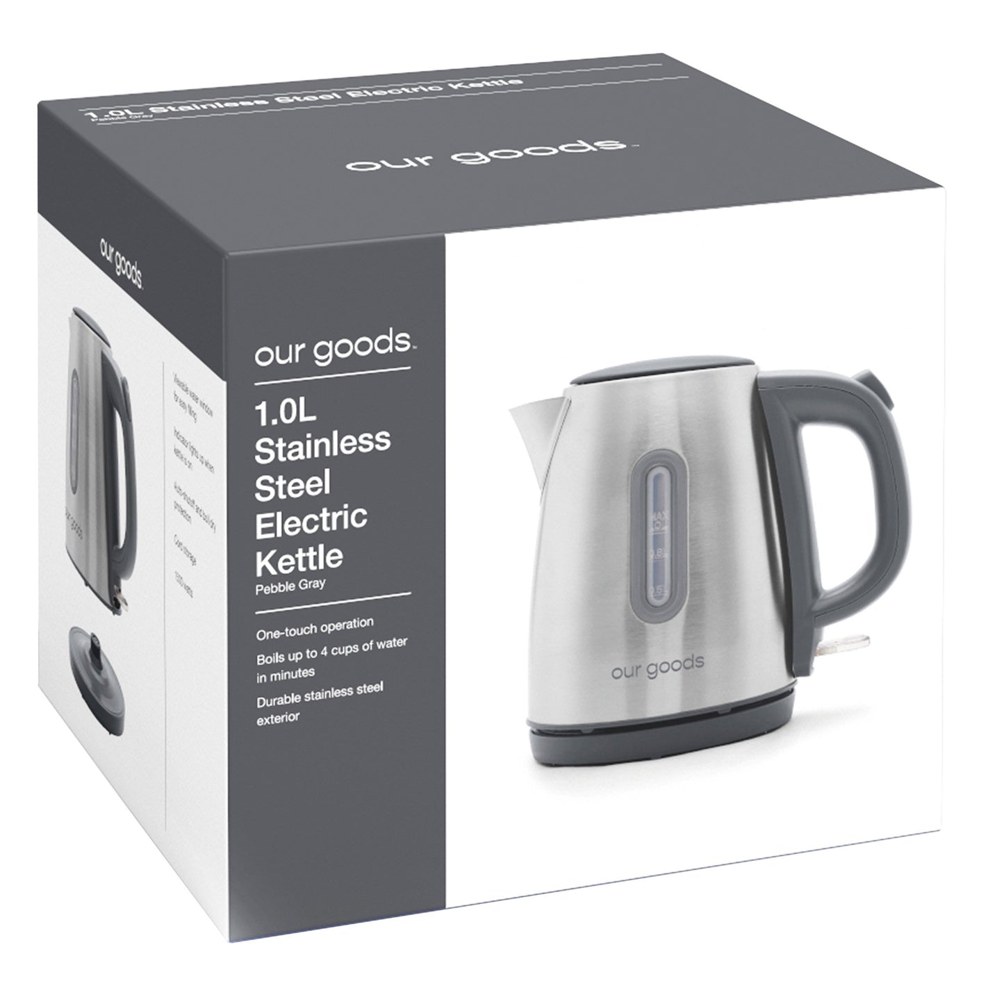 our goods Stainless Steel Water Kettle - Pebble Gray