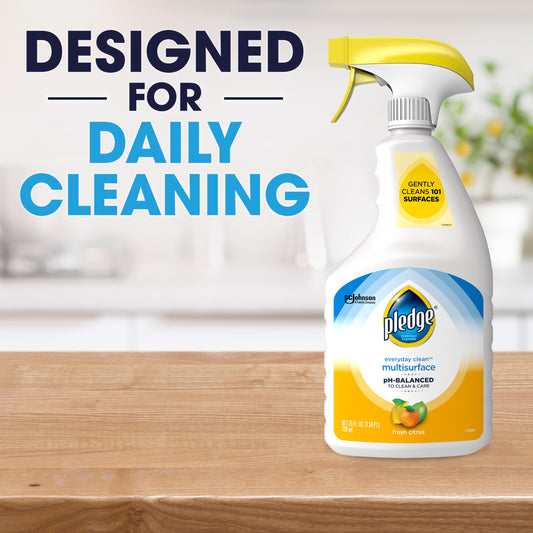 Pledge Pledge pH-Balanced Multisurface Cleaner Spray for Everyday Care, Fresh Citrus Scent, 25oz