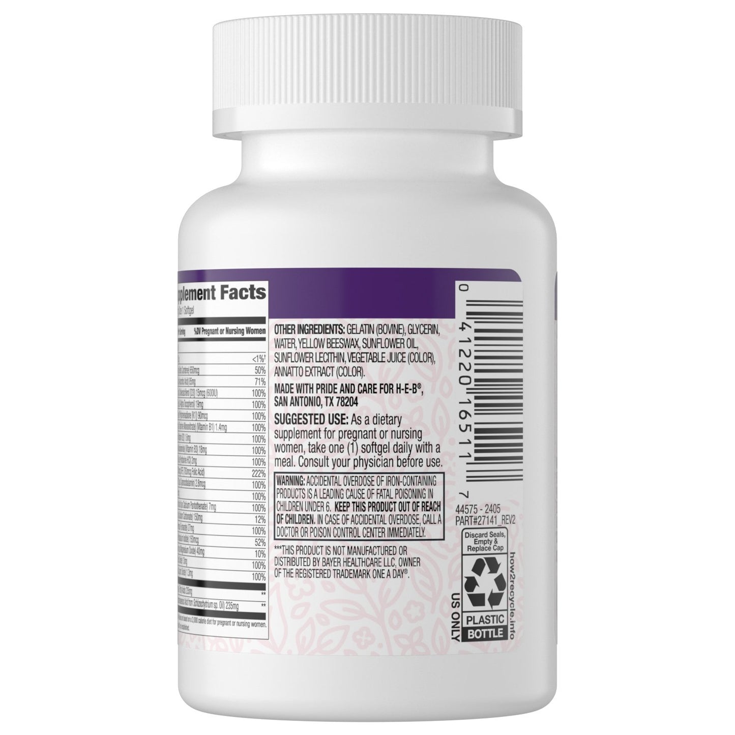 H-E-B Prenatal Multivitamin & DHA Supplement Softgels