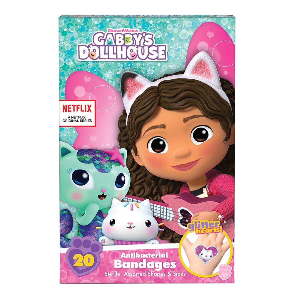 Gabby's Dollhouse Antibacterial Bandages - Assorted Sizes