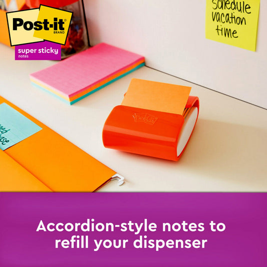 Post-it Super Sticky Dispenser Notes - Energy Boost Collection, 540 Ct