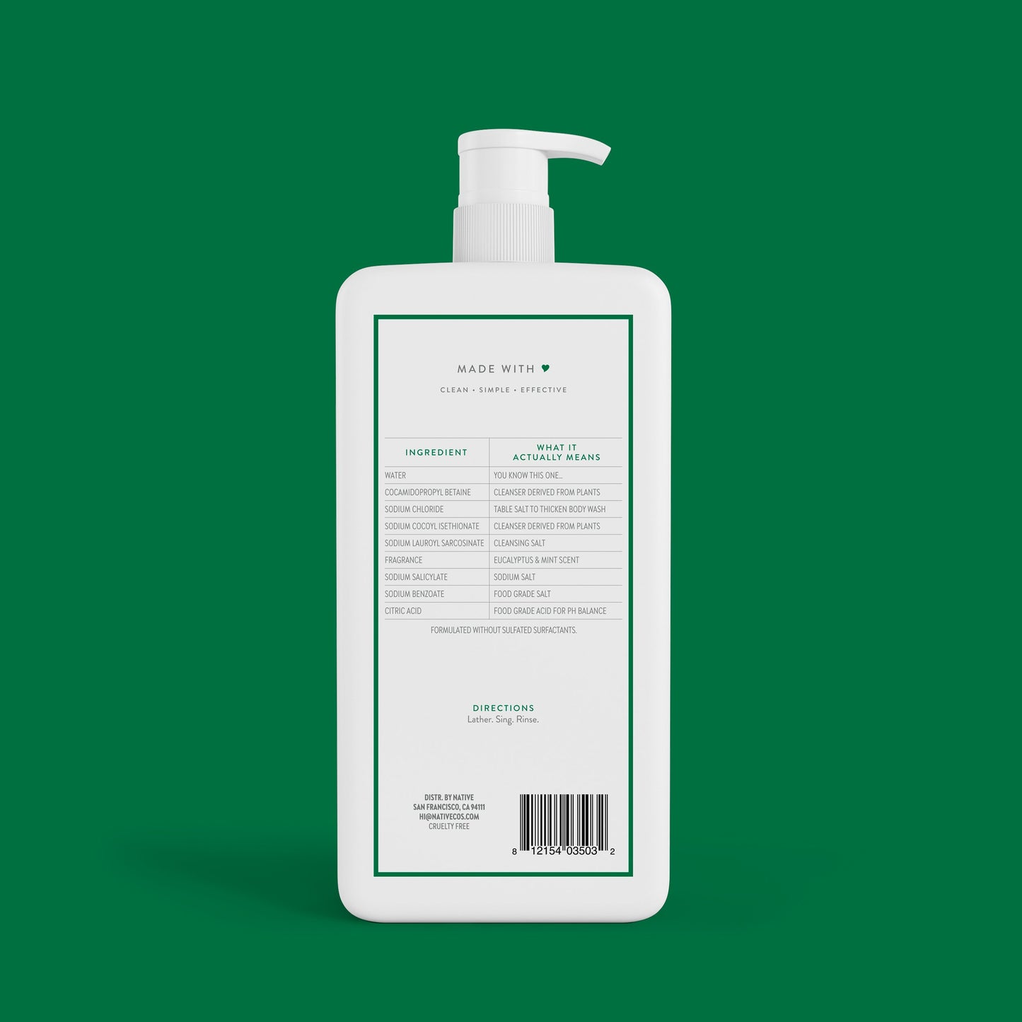 Native Body Wash - Eucalyptus & Mint