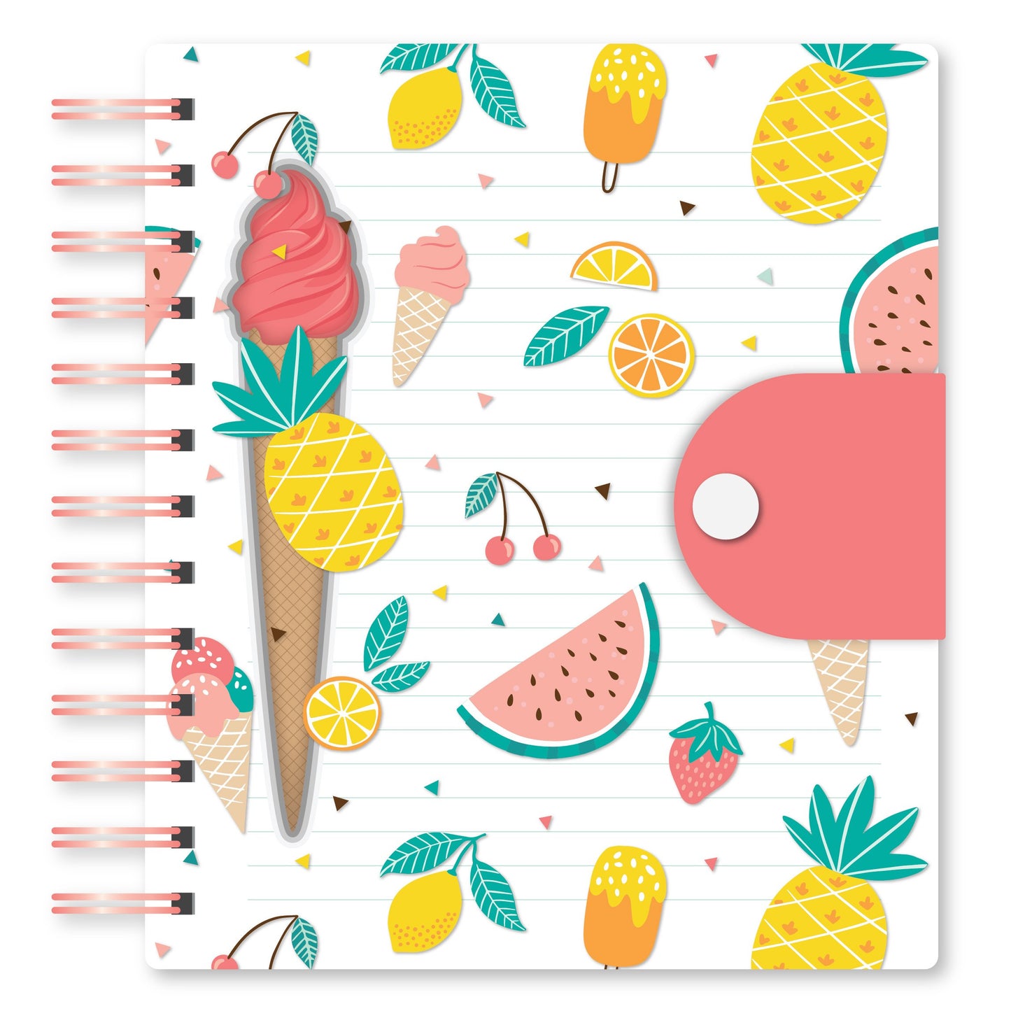 C.R. Gibson Sweet Fruit Hidden Pen Lined Journal
