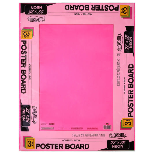 ArtSkills Neon Poster Boards, 3 pk