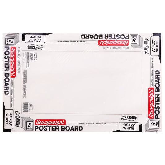 ArtSkills 8 Heavy Weight Poster Boards - White