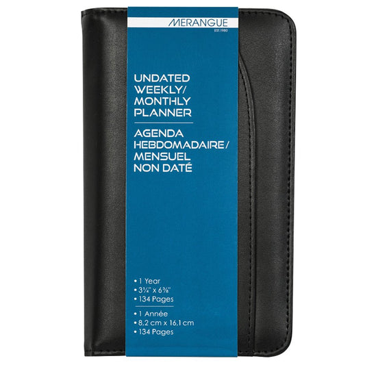 Merangue Undated Weekly/Monthly Planner - Black
