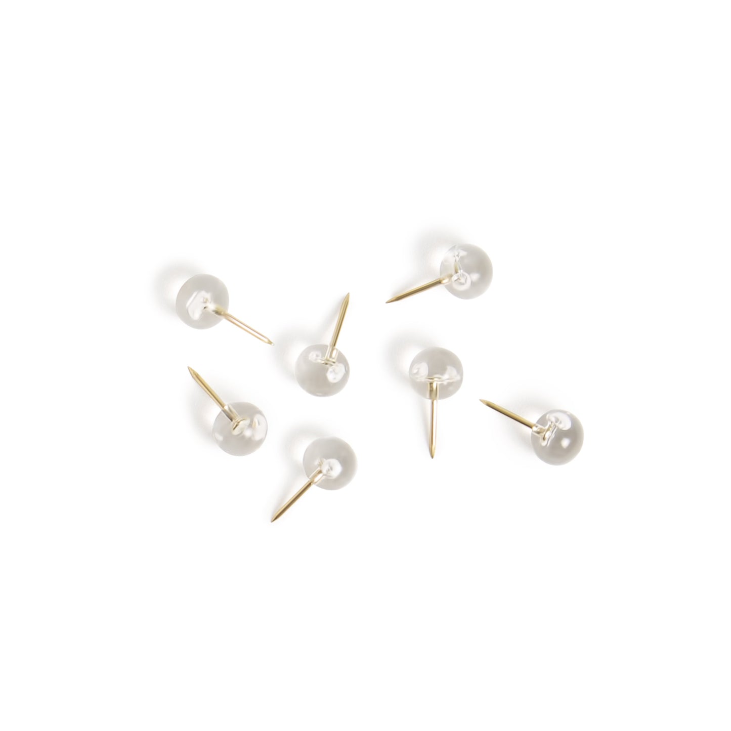 U Brands Push Pins - Clear Sphere with Gold