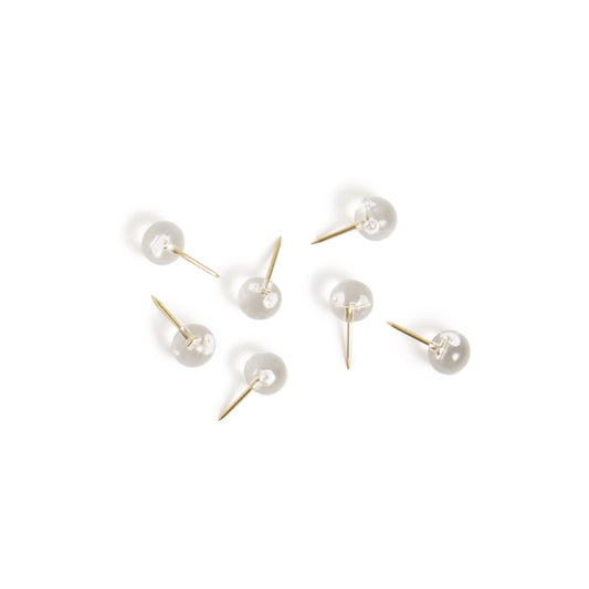 U Brands Push Pins - Clear Sphere with Gold