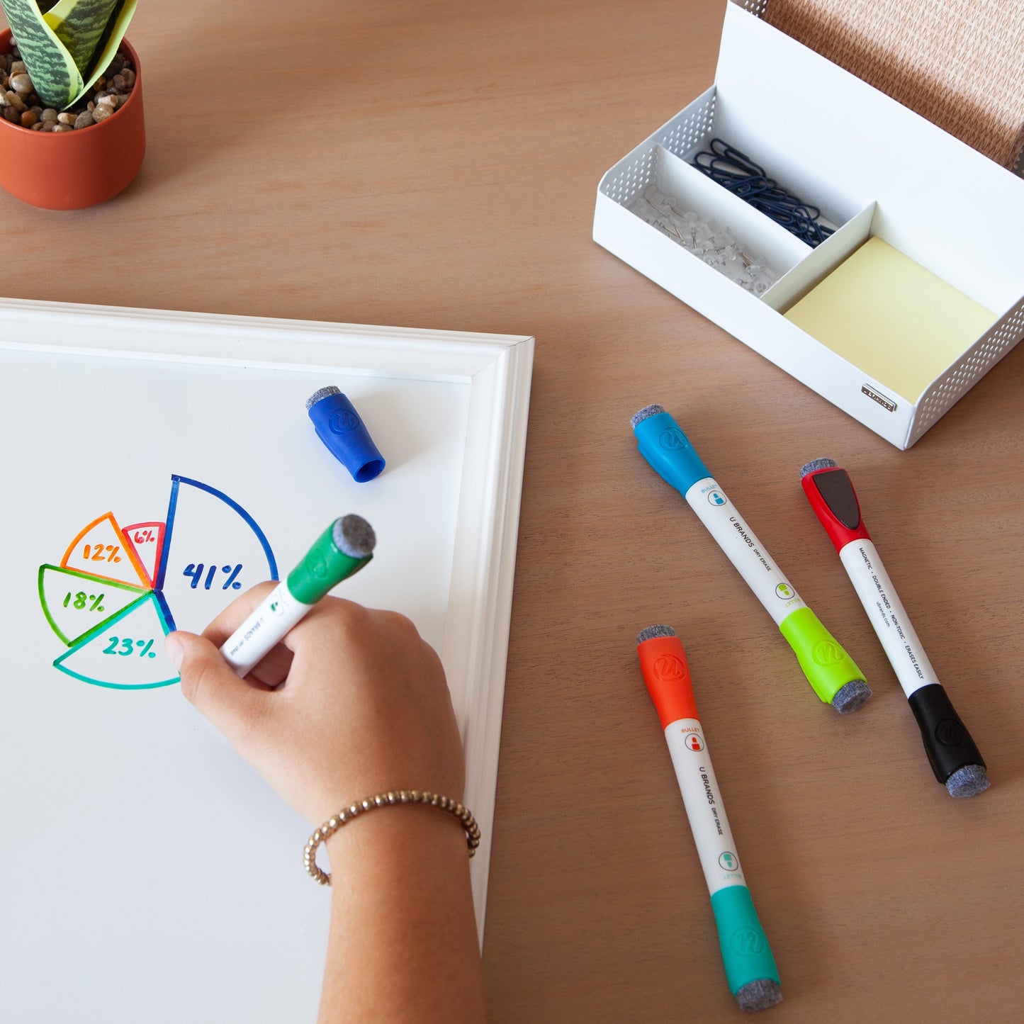 U Brands Double-Ended Magnetic Dry Erase Markers - Assorted Ink