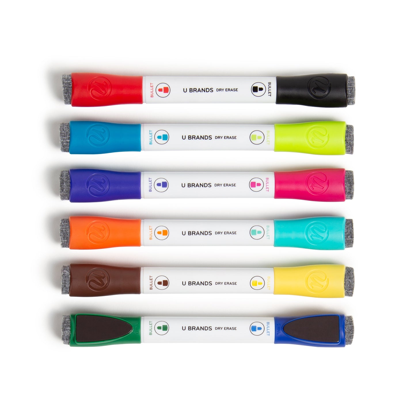 U Brands Double-Ended Magnetic Dry Erase Markers - Assorted Ink