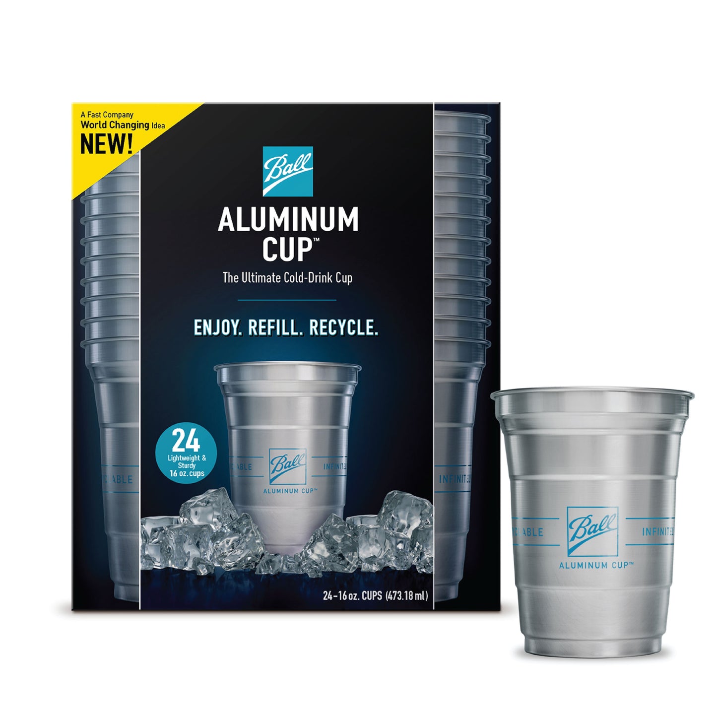 Ball 16 oz Aluminum Cup Cold-Drink Recyclable Party Cups