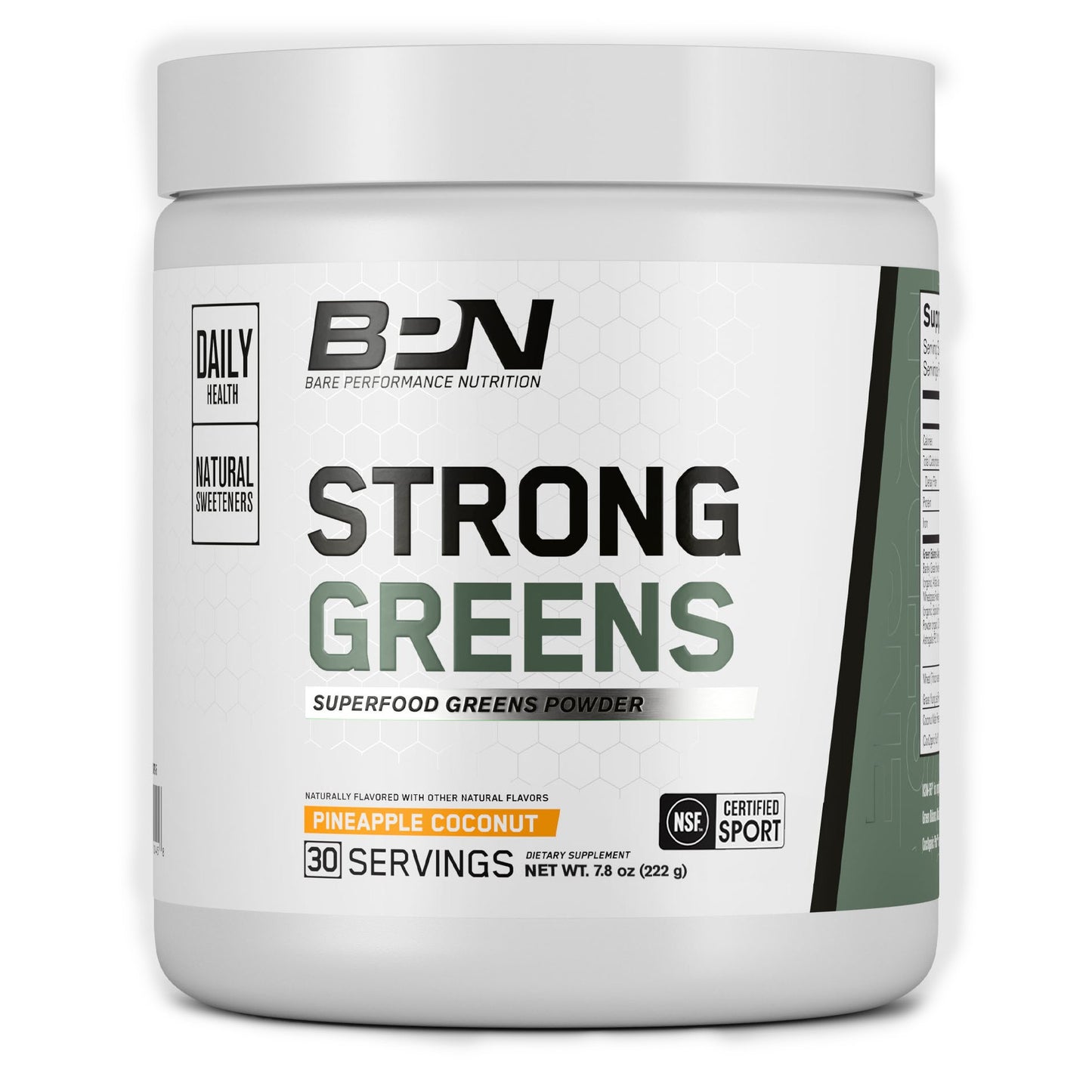 Bare Performance Nutrition Strong Greens Superfood Greens Powder - Pineapple Coconut