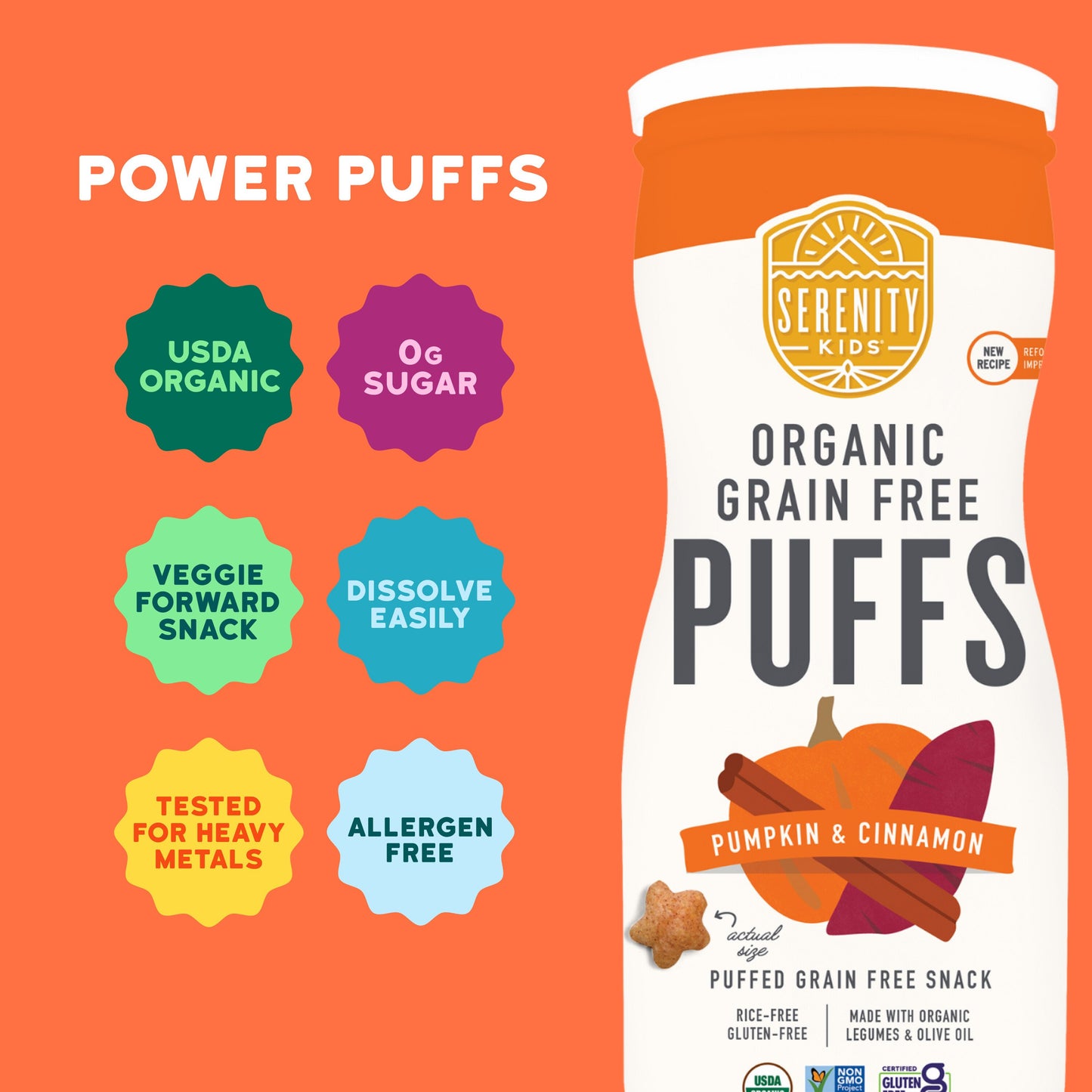 Serenity Kids Grain Free Puffs - Pumpkin & Cinnamon