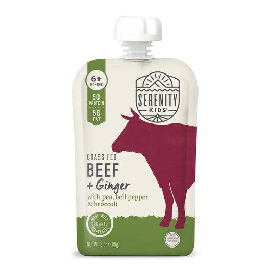 Serenity Kids Baby Food Pouch - Grass Fed Beef And Ginger Puree