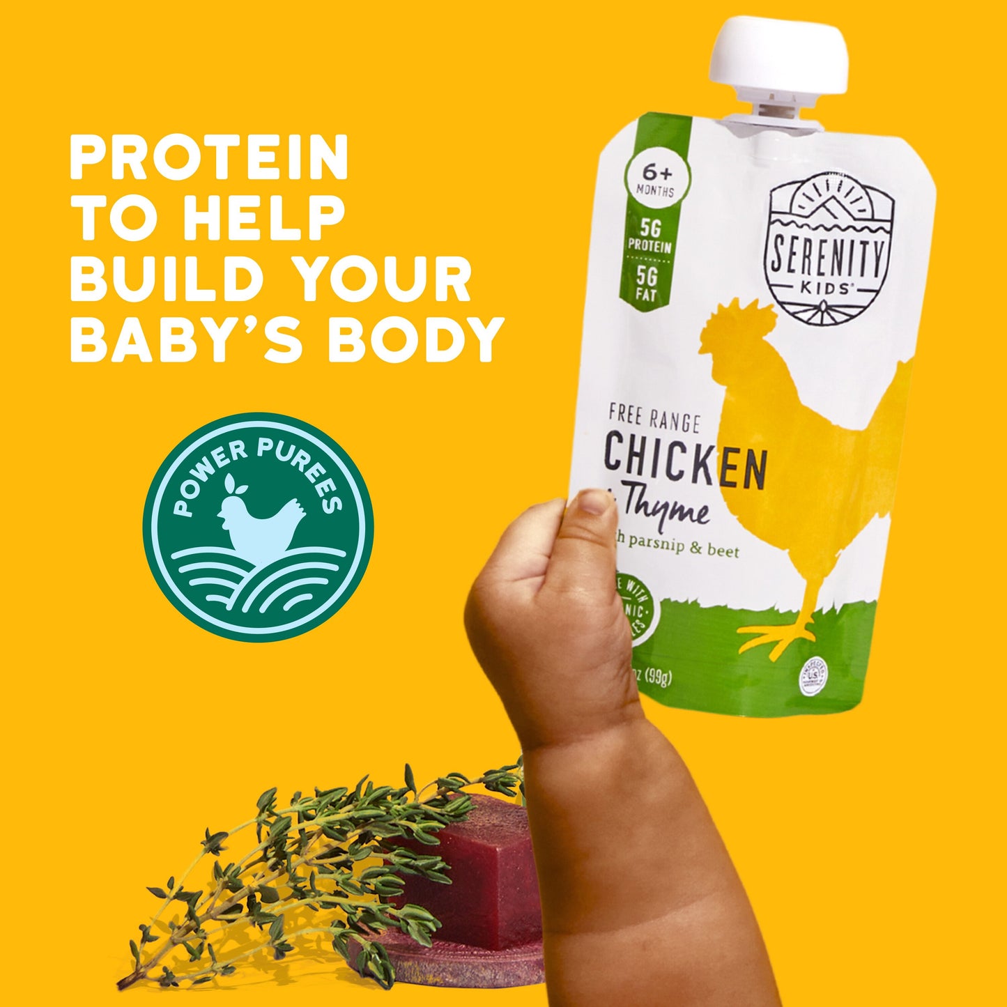 Serenity Kids Baby Food Pouch - Free Range Chicken And Thyme