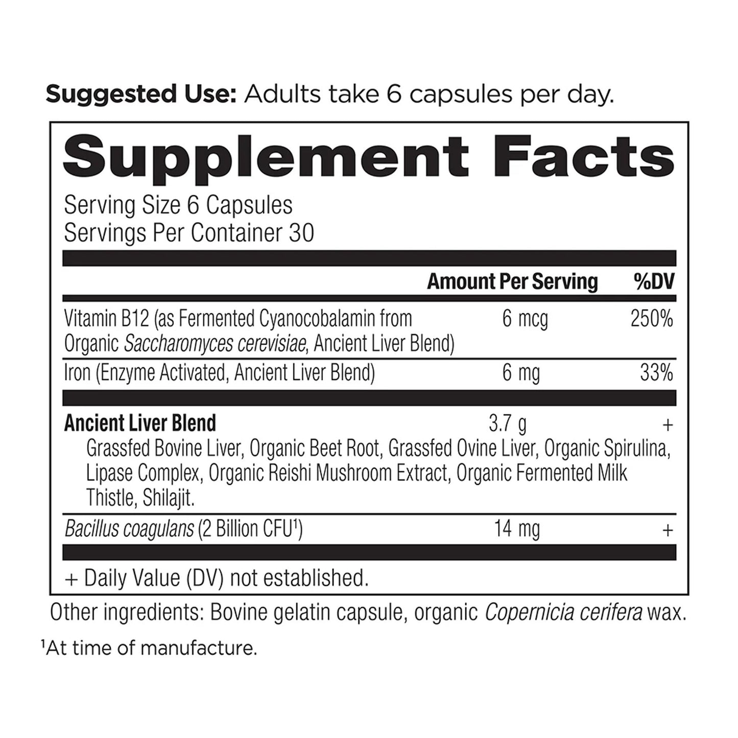 Ancient Nutrition Grass-Fed Liver Supplement Capsules