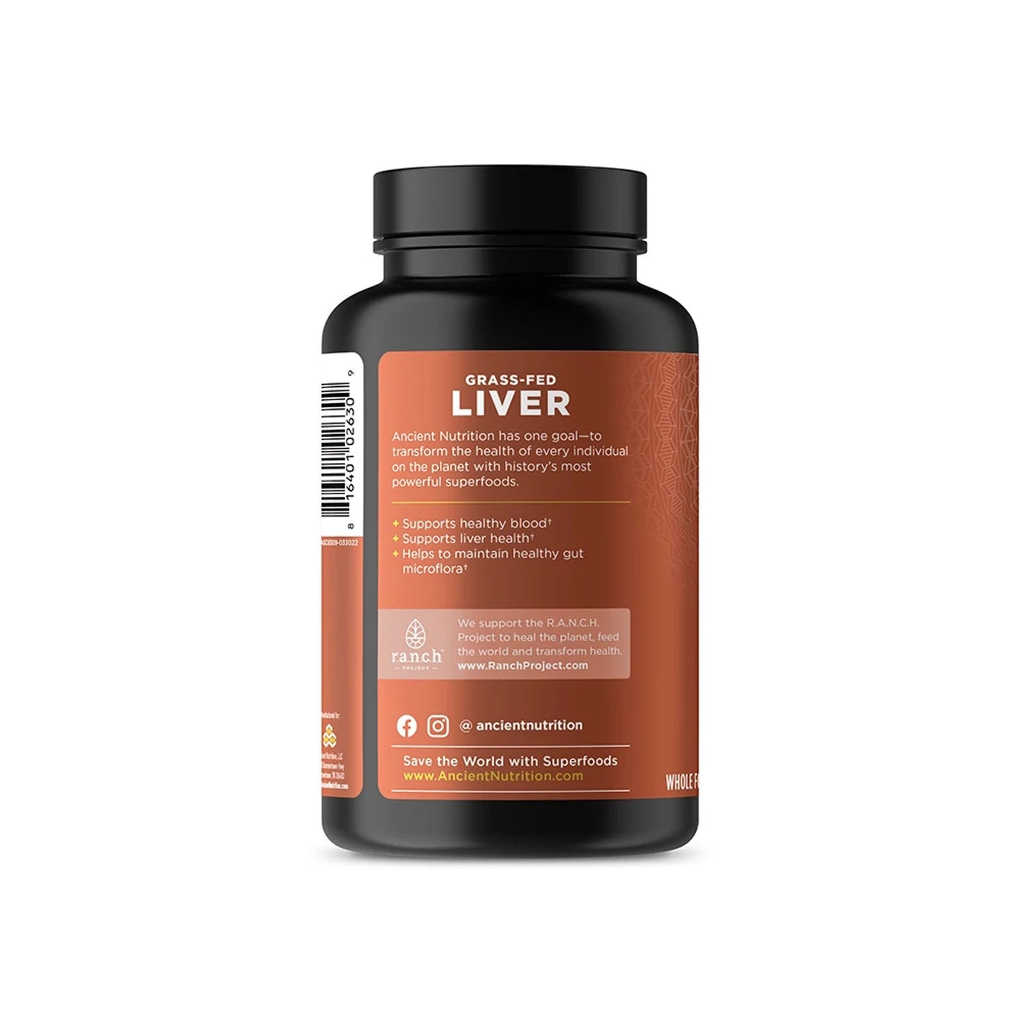 Ancient Nutrition Grass-Fed Liver Supplement Capsules