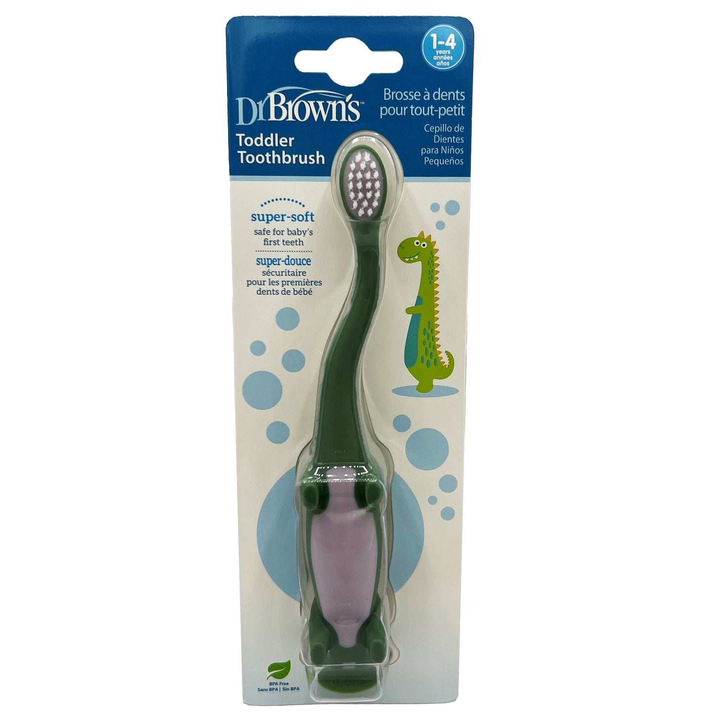 Dr. Brown's Green Dinosaur Toddler Toothbrush