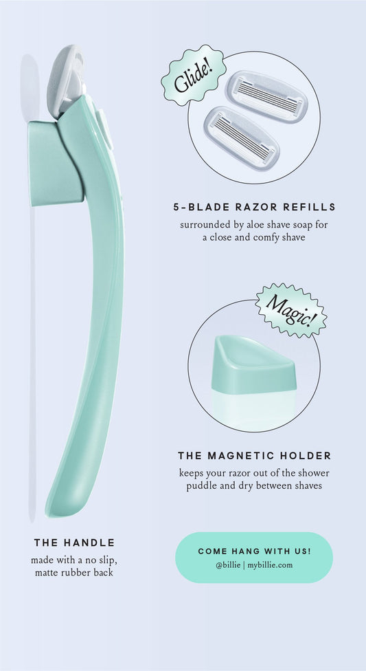 Billie Women's Razor Starter Kit + 2 Blade Refills - Mint