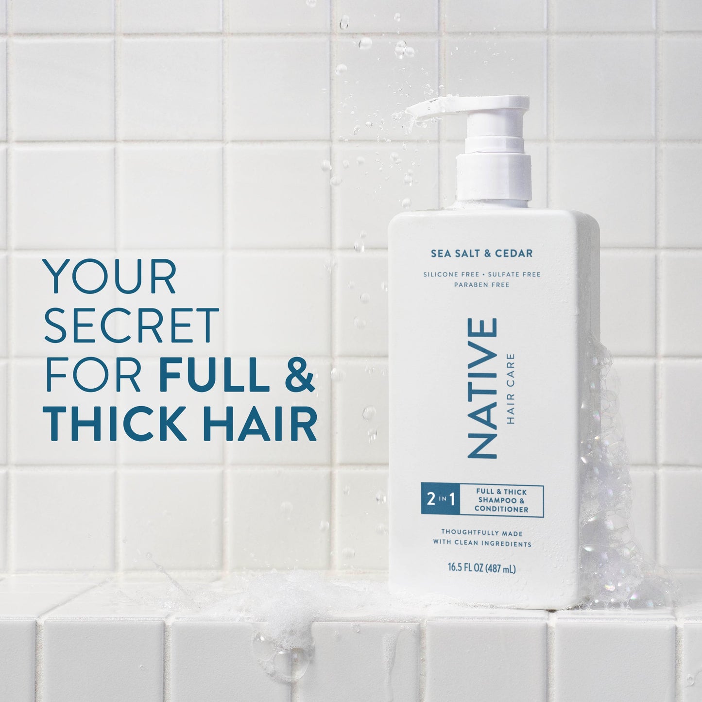Native Full & Thick 2 in 1 Shampoo & Conditioner - Sea Salt & Cedar
